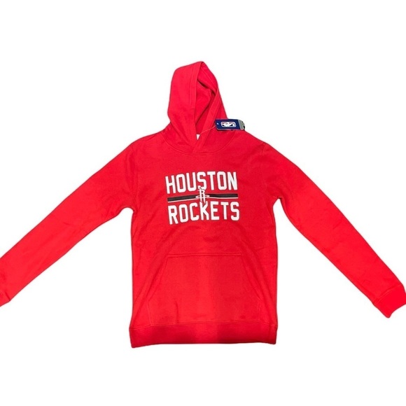 BOYS NBA HOUSTON ROCKETS SWEATSHIRT WITH HOODIE IN RED - Picture 2 of 7